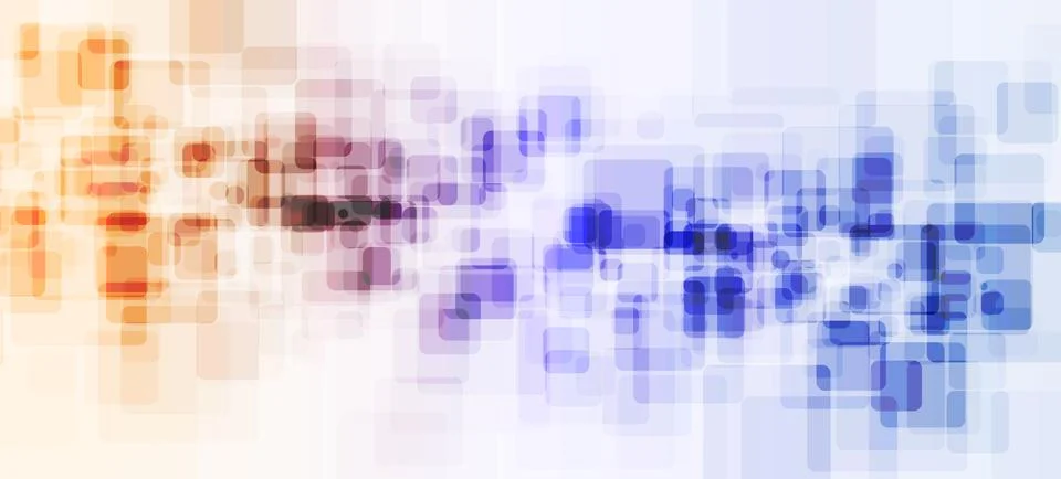 Abstract tech blue orange squares geometric background イラスト素材