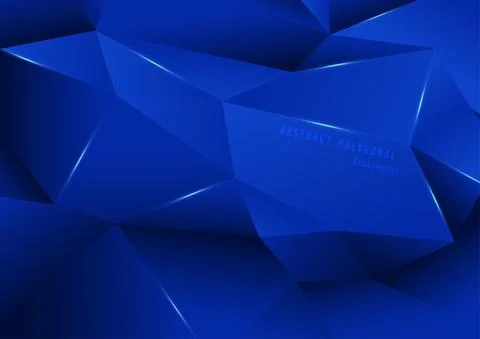 Abstract tech blue polygonal hexagon pattern design of prism artwork. Stock Illustration
