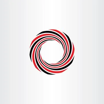 Abstract tech business circle red black vector icon Illustrazione stock