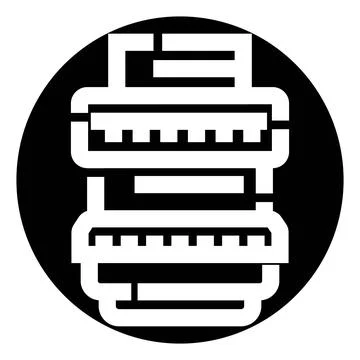 Abstract tech circuit design in black circle Stock Illustration