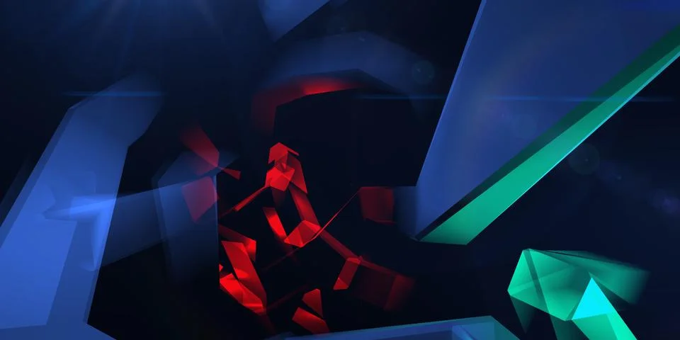 Abstract tech color background of geometric shapes. 3d rendering Stock Illustration