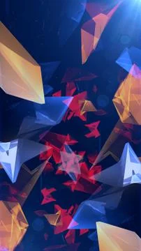 Abstract tech color background of geometric shapes. 3d rendering Stock Illustration