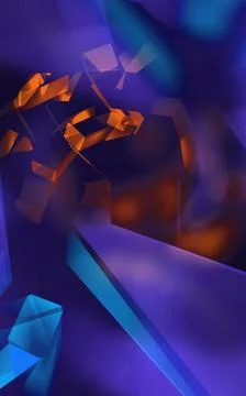 Abstract tech color background of geometric shapes. 3d rendering Illustrazione stock