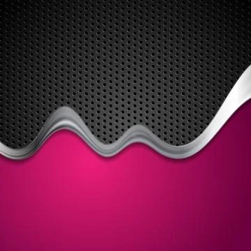 Abstract tech corporate background with metallic wave Illustrazione stock