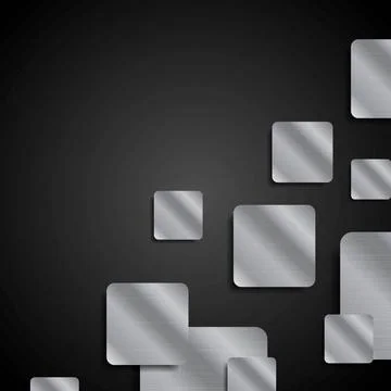 Abstract tech dark background with metal squares Abstract tech dark backgr... Stock Photos