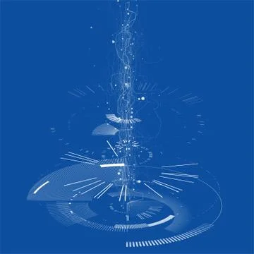 Abstract tech design background. Engineering technology wallpaper made with Stock Illustration