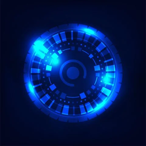 Abstract tech design of blue interface futuristic design template. Stock-Illustration