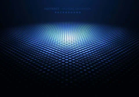 Abstract tech design of halftone decoration template. Stock Illustration