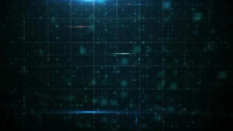 Abstract tech design is showing dark digital grid with glowing data dots for Stock Illustration