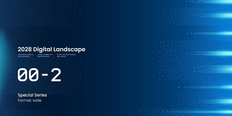 Abstract Tech Dots Digital Technology Blue Vector Shape Background. Artificial Illustrazione stock