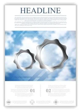 Abstract tech flyer template. Vector brochure Stock Illustration