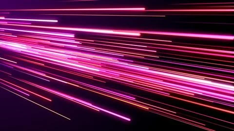 Abstract Tech Futuristic Red Perspective View Glowing Light Streaks Straight  Illustrazione stock