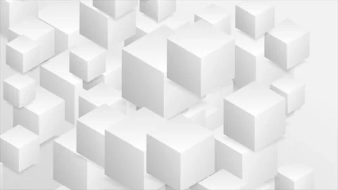 Abstract tech geometric 3d motion background with paper cubes Stock Footage 115410976