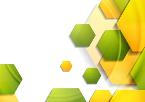 Abstract tech geometric background with hexagons Illustrazione stock