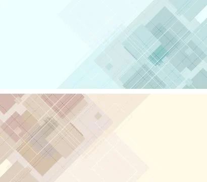 Abstract tech geometric banners with squares イラスト素材