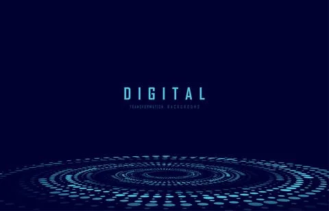 Abstract tech geometric dots swirl digital design template. Stock-Illustration