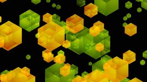 Abstract tech geometric motion background with bright 3d cubes Stock Footage 157824392