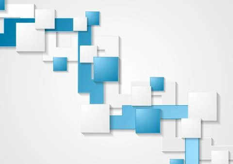Abstract tech geometric squares vector background Illustrazione stock