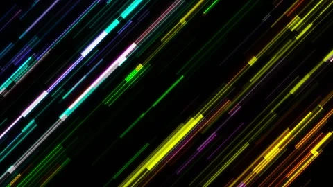 Abstract tech glowing neon lines motion background with glitch effect Stock Footage 329461258