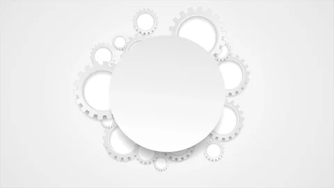 Abstract tech grey gears and blank circle video animation Stock Footage
