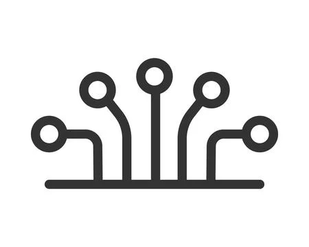 Abstract tech icon, depicting neural networks, circuit boards or connection.. Illustrazione stock