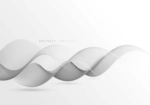Abstract tech line wavy simple isolated object template. Stock Illustration