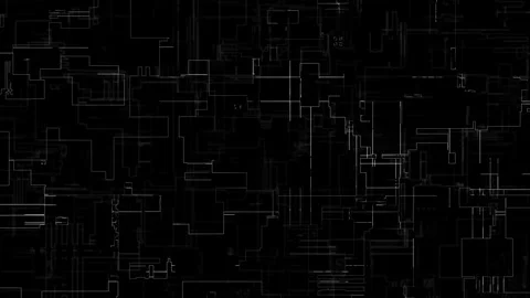 Abstract tech lines pattern, stripes on grid. HUD, FUI. Seamless loop background Stock Footage 238706967