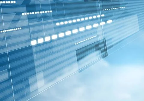 Abstract tech motion design with cloudscape Abstract tech motion design wi... Stock Photos