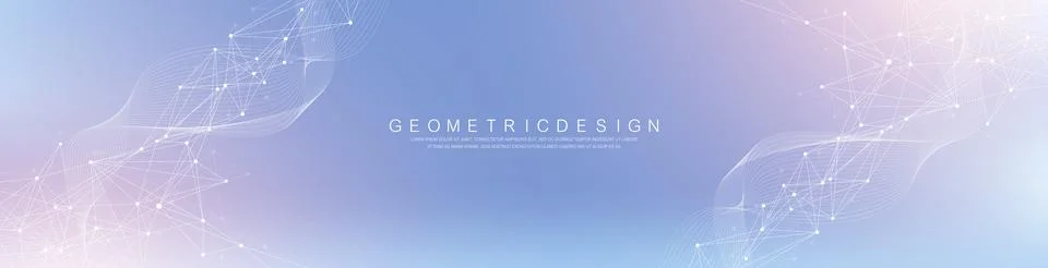 Abstract tech network connection dots. Digital technology and big data analysis Stock Illustration