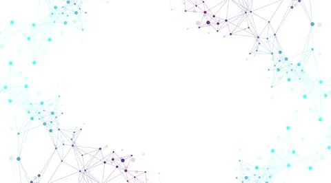 Abstract tech network connection dots. Digital technology and big data analysis 스톡 일러스트