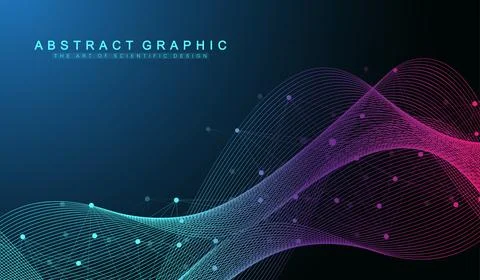 Abstract tech network connection dots. Digital technology and big data analysis Stock Illustration
