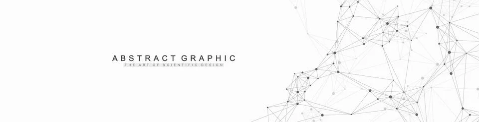Abstract tech network connection dots. Digital technology and big data analysis Stock Illustration