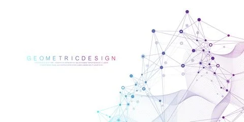 Abstract tech network connection dots. Digital technology and big data analysis イラスト素材