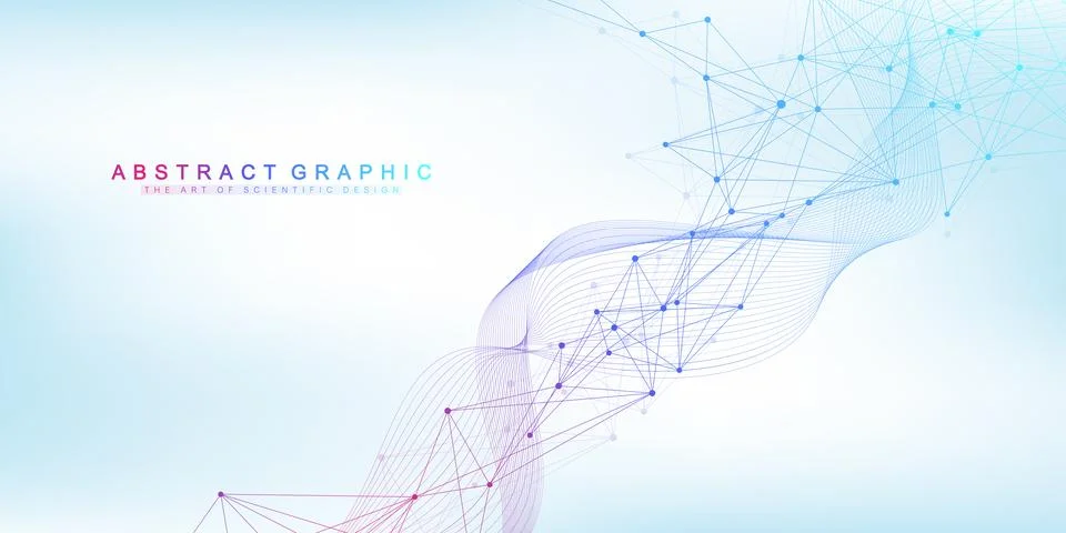 Abstract tech network connection dots. Digital technology and big data analysis 스톡 일러스트