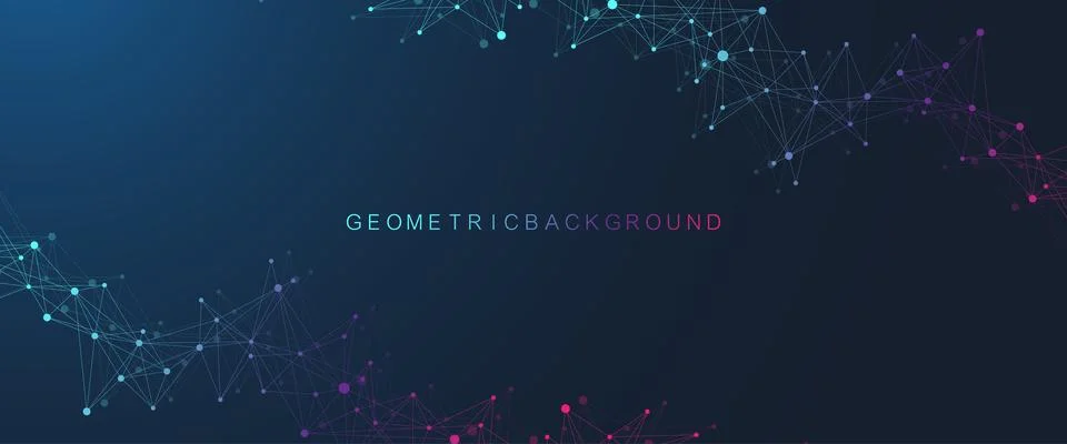 Abstract tech network connection dots. Digital technology and big data analysis Stock Illustration