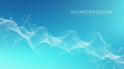 Abstract tech network connection dots. Digital technology and big data analysis 스톡 일러스트