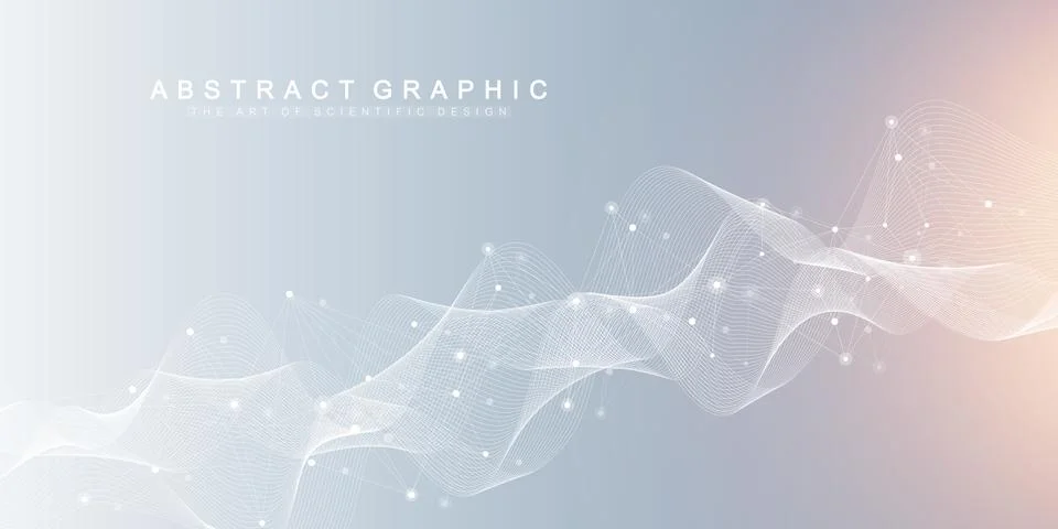 Abstract tech network connection dots. Digital technology and big data analysis イラスト素材