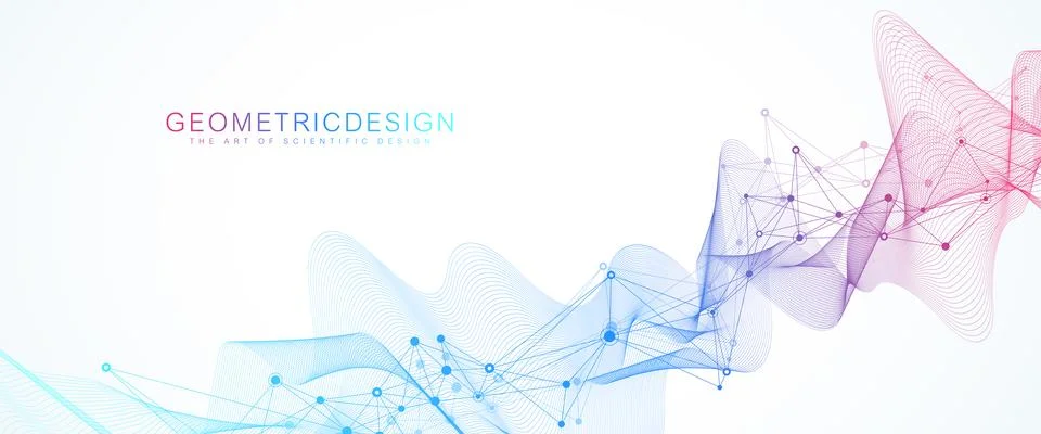 Abstract tech network connection dots. Digital technology and big data analysis Stock Illustration