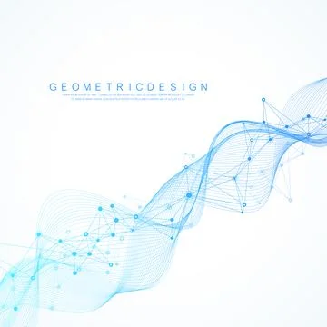 Abstract tech network connection dots. Digital technology and big data analysis 스톡 일러스트