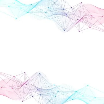 Abstract tech network connection dots. Digital technology and big data analysis Stock Illustration