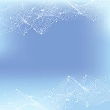 Abstract tech network connection dots. Digital technology and big data analysis 스톡 일러스트