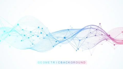Abstract tech network connection dots. Digital technology and big data analysis Stock Illustration