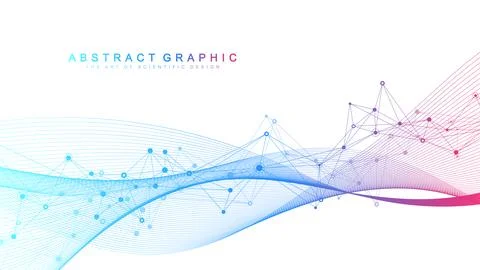 Abstract tech network connection dots. Digital technology and big data analysis 스톡 일러스트