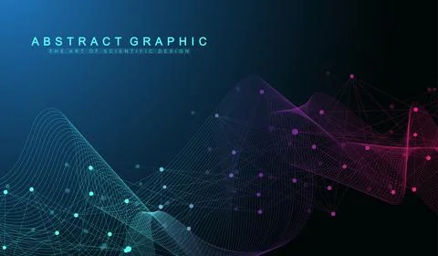 Abstract tech network connection dots. Digital technology and big data analysis 스톡 일러스트