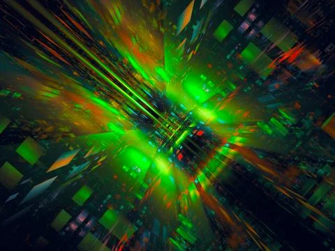 Abstract tech or vr background - digitally generated 3d illustration Stock Illustration