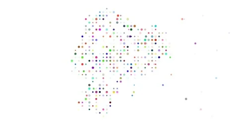 Abstract Tech Particle Drop Forming Clean Map of Ecuador Stock Footage 321246539
