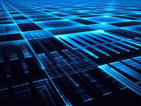 Abstract tech style background - digitally generated 3d illustration Stock Illustration