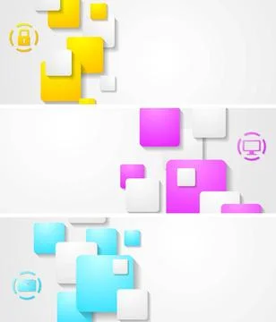 Abstract tech vector bright banners Abstract tech vector bright banners Co... 库存照片