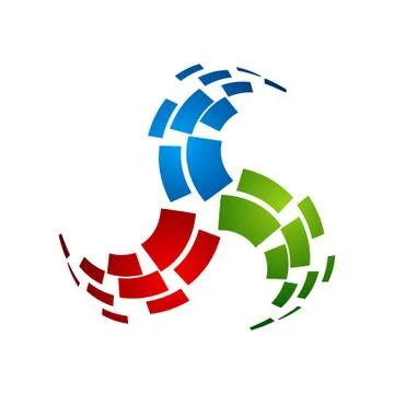 Abstract tech vector logo design template. Molecule, nanotechnology イラスト素材