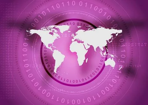 Abstract tech violet background with world map Abstract tech violet backgr... Foto stock